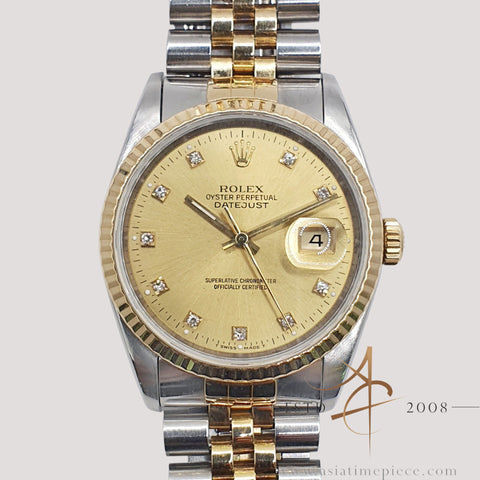Rolex Datejust 16233 Champagne Diamond Dial (1991)