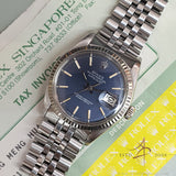 Rolex Datejust 1601 Matte Blue Dial Vintage Watch (1974)