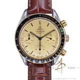 Omega Speedmaster Reduced 175.0032 Cal 1140 Automatic Chronograph Champagne Dial 18K Gold Bezel