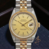 Rolex Datejust 16233 Champagne Linen Dial Vintage Watch (1997)