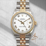 Rolex Datejust Midsize 68273 White Roman Dial No Pinhole (1997)