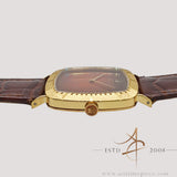 Rare Rolex Cellini 4084 18K Gold Orange Vignette Dial Vintage Watch