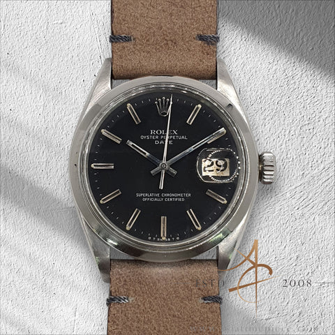 Rolex Date 1500 Black Sigma Dial Vintage Watch (1969)