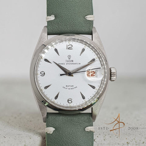 Tudor Prince Oysterdate 34 Ref 7944 Refinished White Dial Bubbleback Vintage Watch (1958)