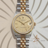 Rolex Datejust Midsize 68273 Champagne Tapestry Dial No Pinhole (1995)