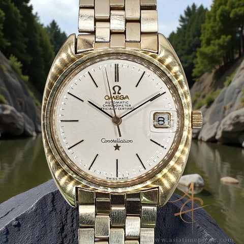 Omega Constellation 168.017 C Shape Gold Capped Automatic Chronometer Vintage Watch