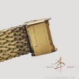 Rare Vintage Omega De Ville Andrew Grima Design Rectangular Brown Dial Gold Woven Bracelet