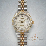 1991 Rolex Datejust Ladies 69173 Computer Diamond Dial & Custom Diamond Bezel Box Set