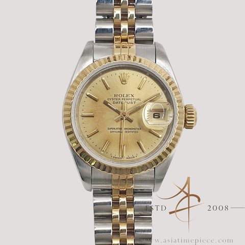 Rolex Datejust Ladies 69173 Champagne Patina Dial No Pinhole (1996)