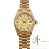 Rolex Lady Datejust 26 Ref 69178 Diamond Dial in 18K Gold (1984)