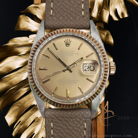 Rare Rolex Datejust 1601 Ghost Sigma Champagne Dial Vintage Watch Box & Certificate (1975)