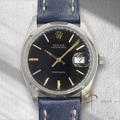 Rolex Oysterdate Precision 6694 Black Dial Vintage Watch (1967)