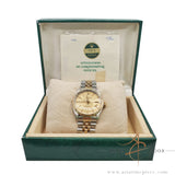 Year 1985 Rolex Datejust 16013 Tapestry Champagne Dial Vintage Watch with Certificate