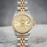 Rolex Datejust Ladies 69173 Champagne Tapestry Dial No Pinhole (1995)