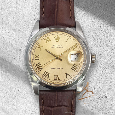 Rolex Oysterdate Precision 6694 Custom Champagne Dial Vintage Watch (1974)