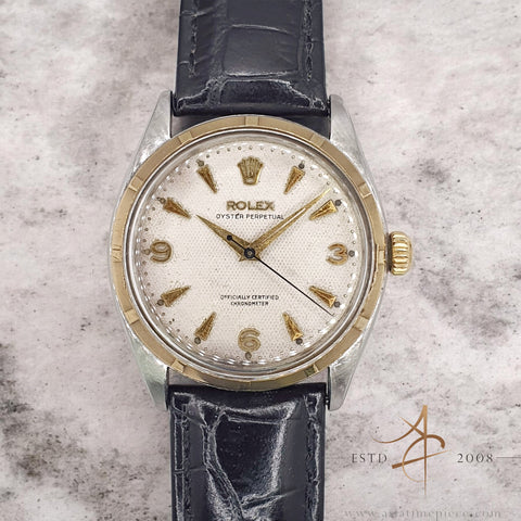 Rolex Oyster Perpetual 6565 Honeycomb Dial 34MM Vintage Watch (1954)