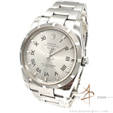 Year 2008 Rolex Air King 114210 Silver Roman Dial  Oystersteel