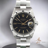 Rolex Oyster Date 15210 Black Dial Engine Turned Bezel (1999)