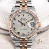 2016 Rolex Datejust 116231 Grey Roman Dial Everose Gold Steel on Jubilee Bracelet