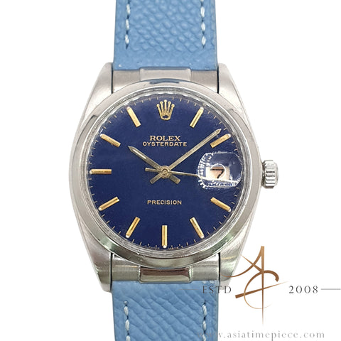 Rolex 6694 Oysterdate Precision Blue Dial Vintage Watch (1966)
