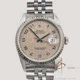 1989 Rolex Datejust Ref 16234 Taupe Patina Computer Dial Vintage Watch with Box Cert