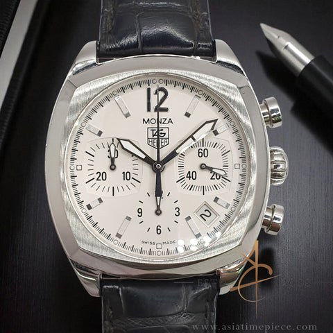 2009 Tag Heuer Monza CR2114 White Chronograph