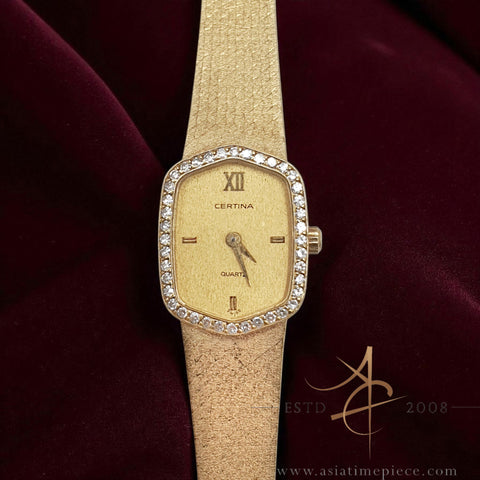 Certina 18K Gold Diamond Quartz Ladies Watch