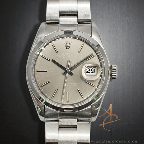 Rare 1979 Rolex Date 1500 Ghost Grey Dial Vintage Watch Certificate & Box