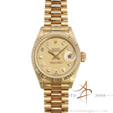 Rolex Lady Datejust 26 Ref 69178 Diamond Dial in 18K Gold (1991)