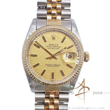 Rolex Datejust 16013 Champagne Linen Dial Vintage Watch (1983)