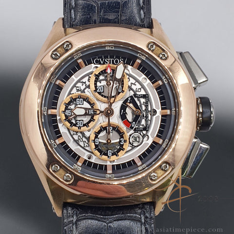 CVSTOS Challenger 50 in 18K Rose Gold Chronograph Skeleton Dial