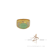 Natural Jadeite Jade & Diamond Set on 22K Gold Ring