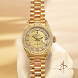 1991 Rolex 69178 President Lady Datejust Myriad Diamond Dial in 18K Gold