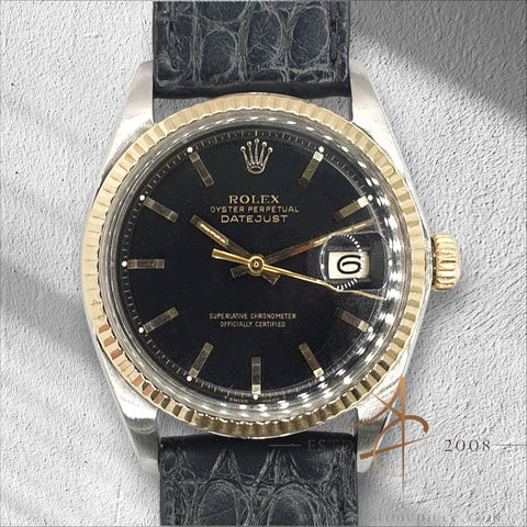 Rolex Datejust 1601 Black Dial Vintage Watch (1969)