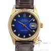 1985 Rolex Datejust 16018 Blue Vignette Diamond Dial 18K Vintage Watch