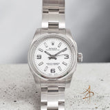 2017 Rolex Oyster Perpetual 26 Ref 176200 White Dial Oystersteel Set