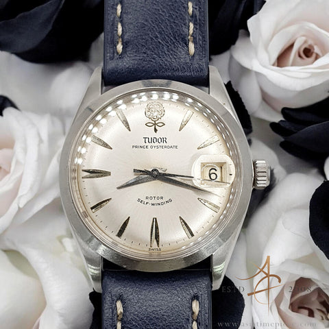 [Rare] Vintage Tudor Oyster Prince 7966 Big Rose Silver Dial 34mm Automatic (1964)
