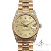 Rolex Datejust President 68238 Midsize Diamond Dial Bezel Watch in 18K Gold (1993)