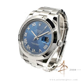 Rolex Datejust 41 116300 Azurro Blue Roman Dial on Oyster Bracelet (2013)