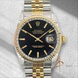 1983 Rolex Datejust 16013 Black Dial Vintage Watch with Box Certificate