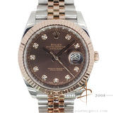 2019 Rolex Datejust 41 Ref 126331 Chocolate Diamond Dial Everose Full Set