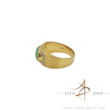 Natural Jadeite Jade & Diamond Set on 22K Gold Ring