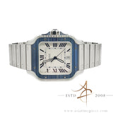 2022 Cartier Santos Large WSSA0047 Blue PVD Bezel Steel Full Set