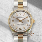 Unpolished 1996 Rolex Oyster Perpetual 14203 No-Date 34mm Rhodium Dial