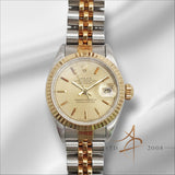 1989 Rolex Datejust Ladies 69173 Champagne Tapestry Dial Box & Certificate
