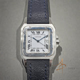 Cartier Santos Carrée 2960 White Spider Dial Automatic Vintage Watch (1980s)