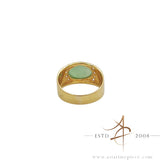 Natural Jadeite Jade & Diamond Set on 22K Gold Ring