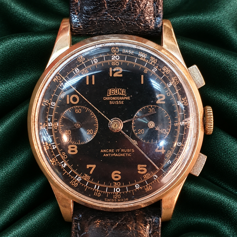 Egona Rose Gold Chronograph Vintage Watch (1940s)