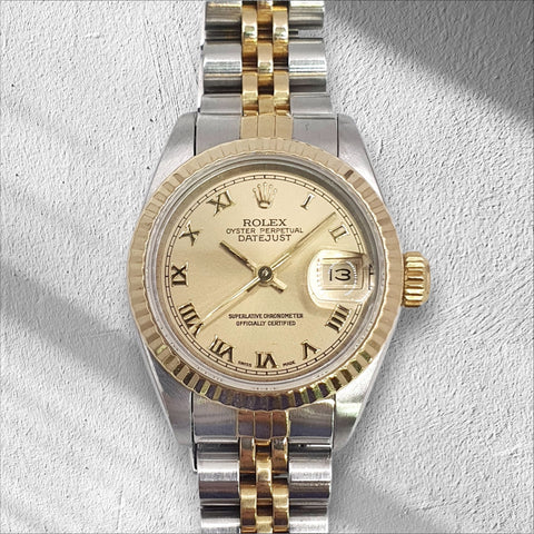 Rolex Datejust Ladies 69173 Champagne Roman Dial (1991)