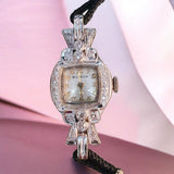 Bulova 14k White Gold Winding Vintage Watch 17mm
